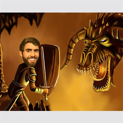 Dragon Fighter Caricature from Photo - myDaVinci
